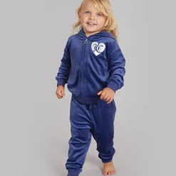 Best Juicy Couture Baby Piger Velour Hjerte Logo Træningssæt Blåkopi Blå