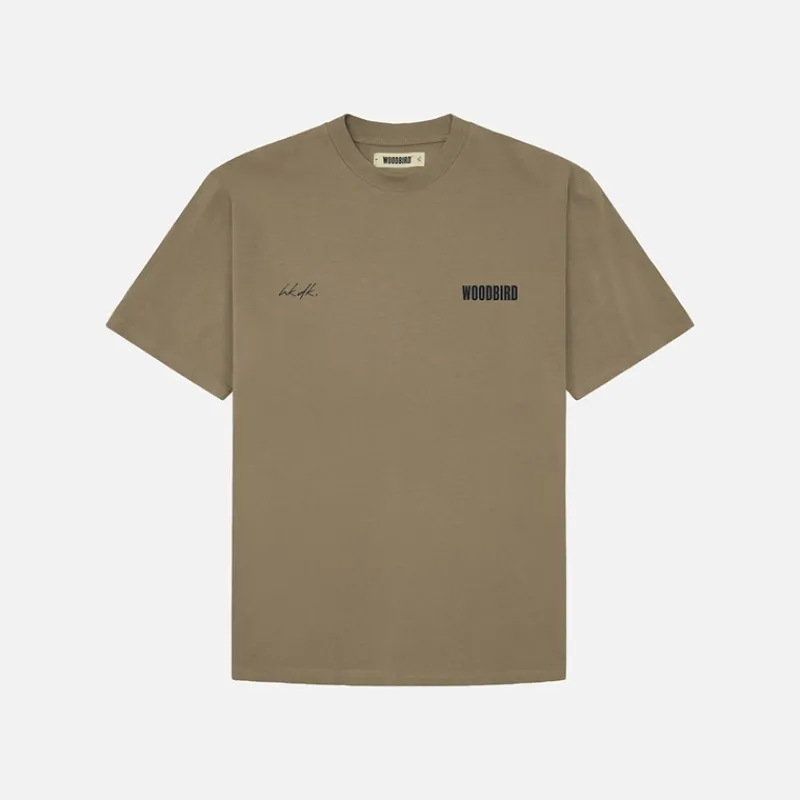 Woodbird Baine 8410 T Shirt Mørke/Kolt Dark Brown-Cobalt Brun