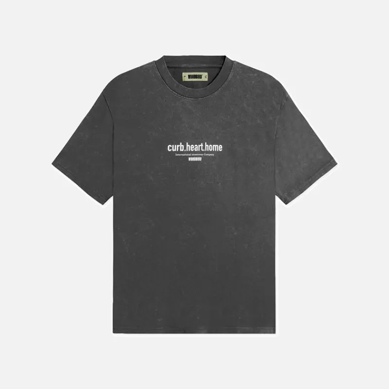 Sale Woodbird Beam Farve T Shirt Asphalt Mørkegrå