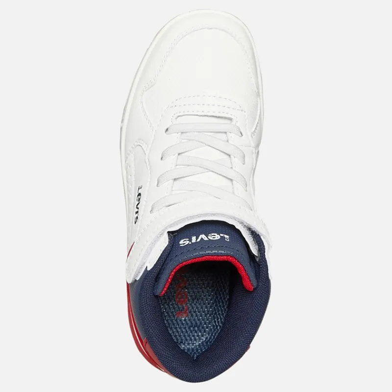 Hot Levi's Børn Dereck Hi-Top Sneakers Navy Rød 0218 Hvid