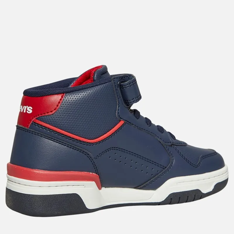 Discount Levi's Børne Dereck Hi Top Sneakers Navy Rød 0290 Marineblå