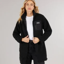 Online Bench Dame Akita Lang Lynlås Fleece Sort