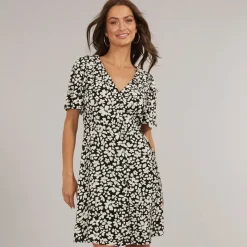 Best Vero Moda Dame Alba Kortærmet Kort Kjole Sort Sussie