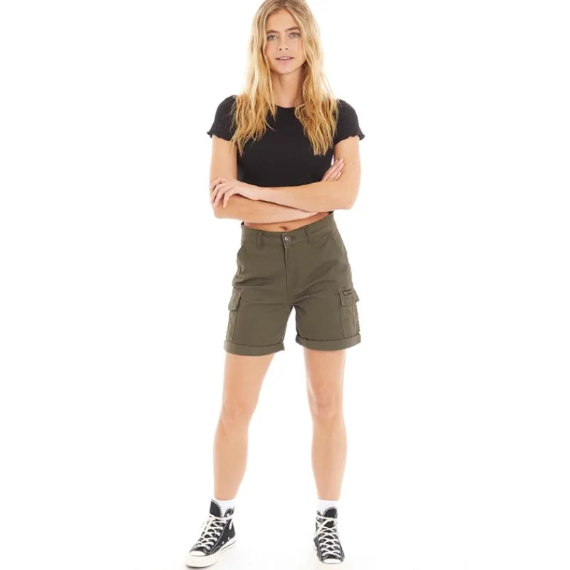 Best Bench Dame Ashline Cargo Shorts Khaki kakigrøn
