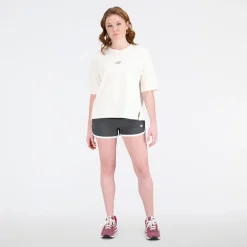 New New Balance Dame Atletik Genopfrisket Boxy T-shirt Greige
