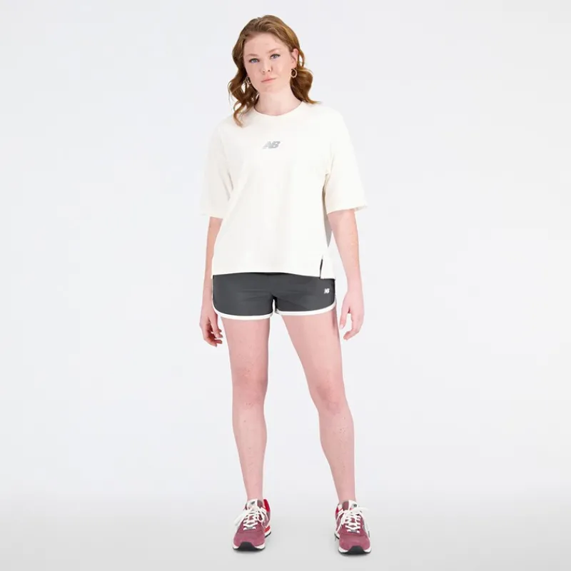 New New Balance Dame Atletik Genopfrisket Boxy T-shirt Greige