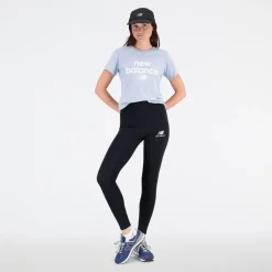 New Balance Dame Basis Logo T-Shirt Lys Arktisk Grå Blå