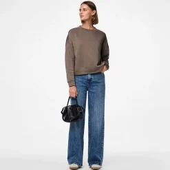 Online Pieces Dame Chili Langærmet Sweater Morel