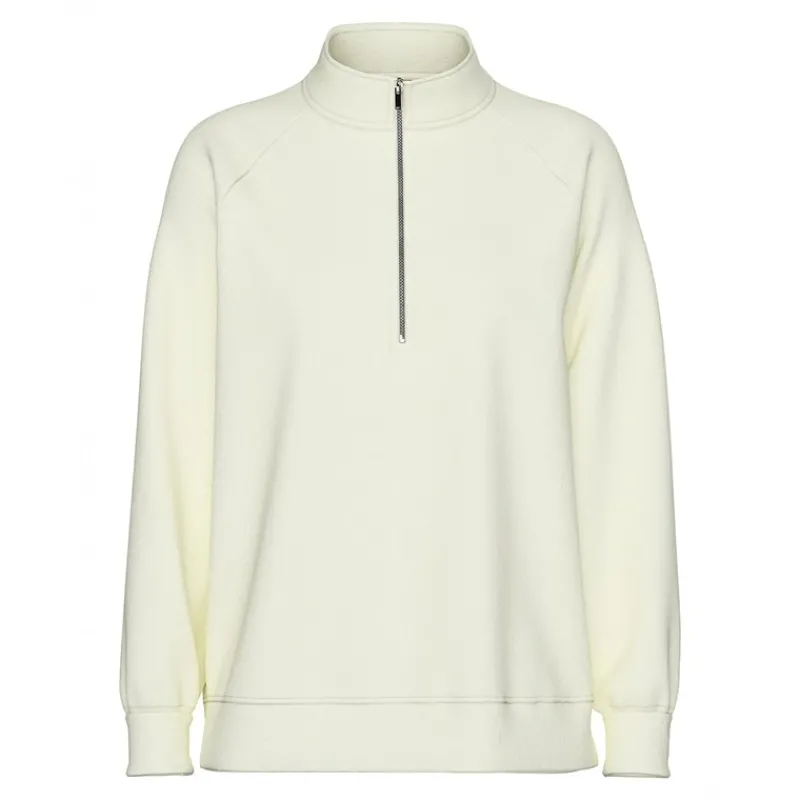 Best Pieces Dame Chilli Halv lynlås sweatshirt White Pepper