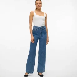 Online Vero Moda Dame Chloe Firkantet Hals Top Sne Hvid