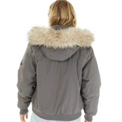 Best Closure London Dame Cropped Fur Parka Grå Grå