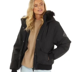 Outlet Closure London Dame Cropped Fur Parka Sort
