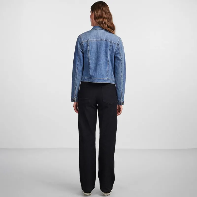 Sale Pieces Dame denim jakke Medium Blue Denim
