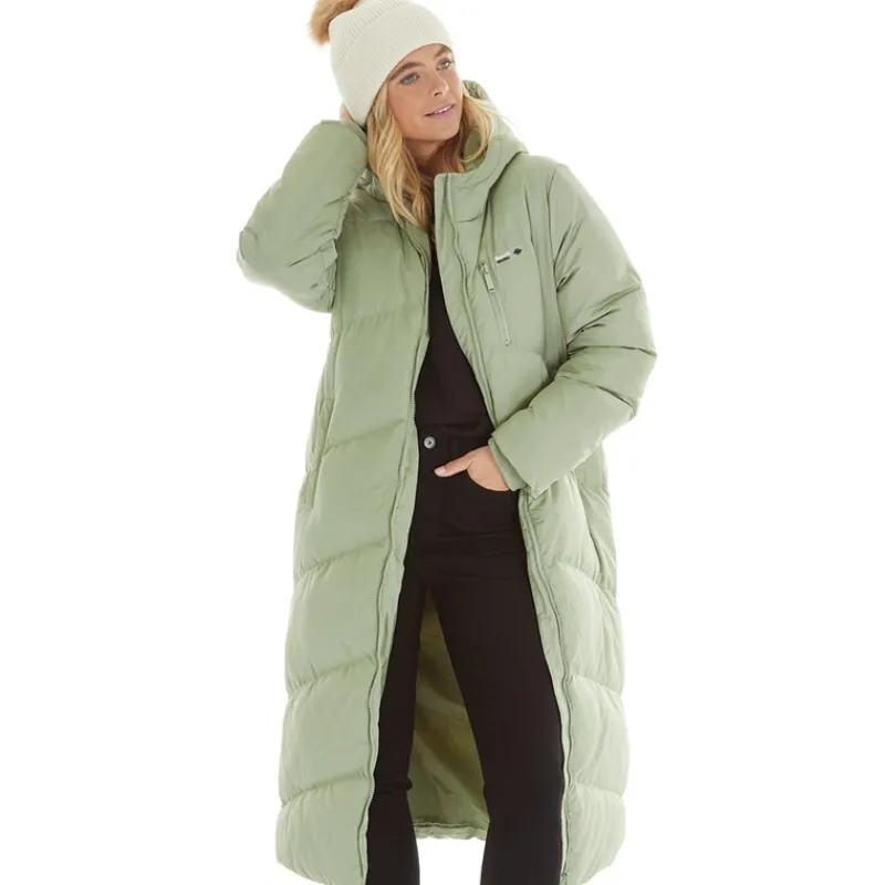 Outlet Bench Dame Eloraina Lang Ærmeløs Dunjakke Lysegrøn Lys Khaki