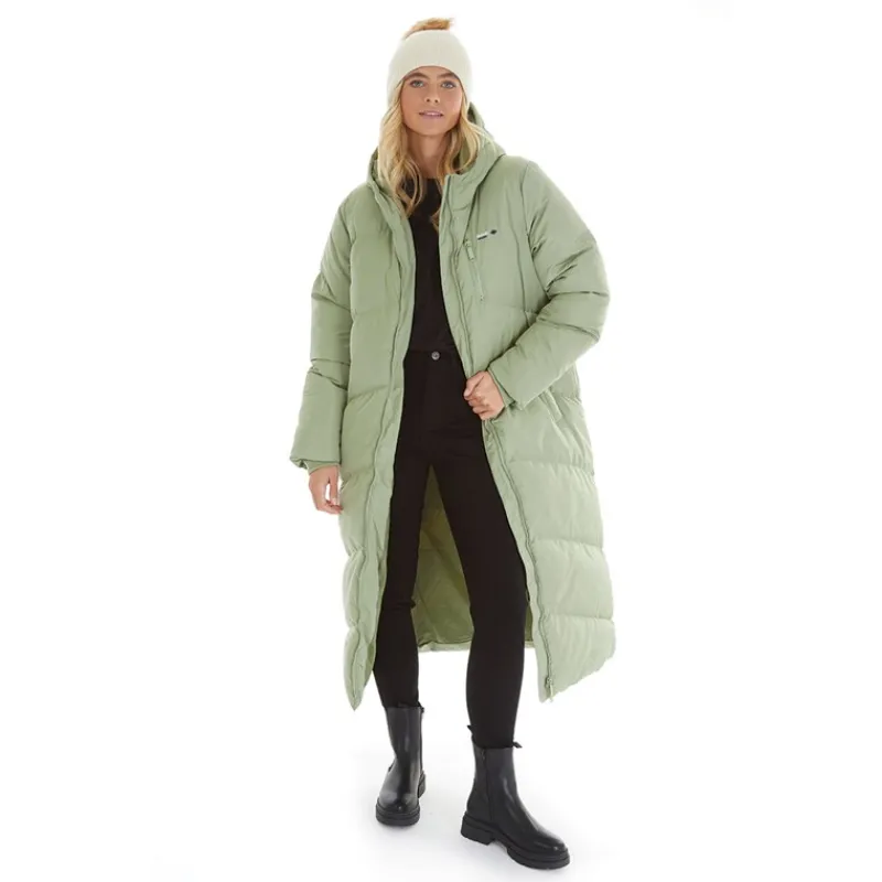 Outlet Bench Dame Eloraina Lang Ærmeløs Dunjakke Lysegrøn Lys Khaki