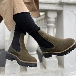 Online Copenhagen Shoes Dame Fall 21 Suede Mode støvler kakigrøn kakigrøn