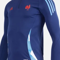 Best adidas Dame FFR Frankrig Rugby Trænings Top Dark Blue