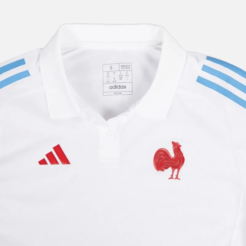 Best adidas Dame FFR Frankrig Rugby Trænings Polo Hvid