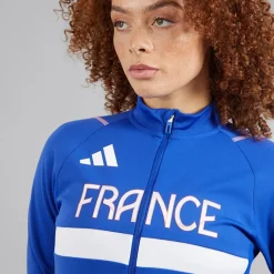 Clearance adidas Dame FFR Frankrig Track Jakke Semi Lucid Blue