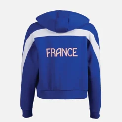 Online adidas Dame FFR Team Frankrig Hættetrøje Semi Lucid Blue
