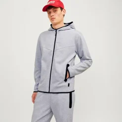 Online JACK & JONES Dame Fusion Lynlås Hættetrøje Light Grey Melange