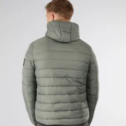New Crosshatch Dame Gennemkørt Puffer Jakke Salvie Salvie Grøn