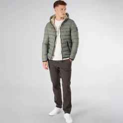 New Crosshatch Dame Gennemkørt Puffer Jakke Salvie Salvie Grøn