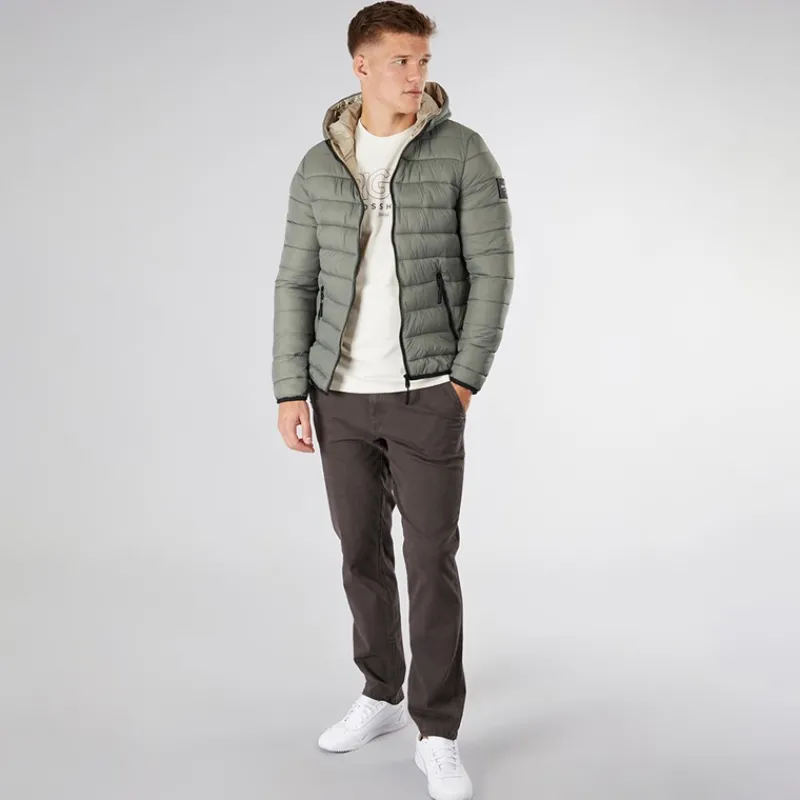 New Crosshatch Dame Gennemkørt Puffer Jakke Salvie Salvie Grøn