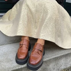Outlet Copenhagen Shoes Dame Go Free Loafers 0241 Cognac