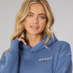 Outlet Bench Dame Harmy Hættetrøje Denim Blå Mellemblå