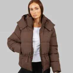 Sale Closure London Dame justerbar talje puffer kaffe Brun