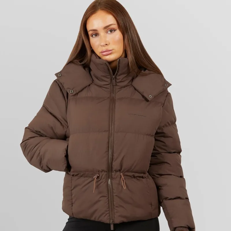 Sale Closure London Dame justerbar talje puffer kaffe Brun