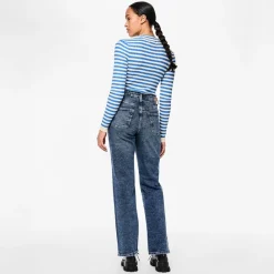 Online Pieces Dame Kelly Lige Ben Jeans Medium Blue Denim