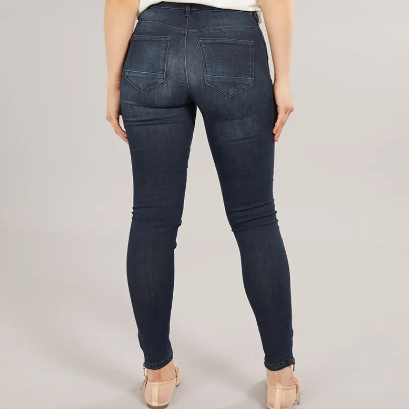 Sale Only Dame Kendell Ankel Længde Slim Jeans Mørkeblå Denim