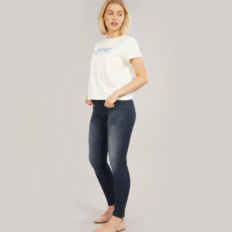 Sale Only Dame Kendell Ankel Længde Slim Jeans Mørkeblå Denim