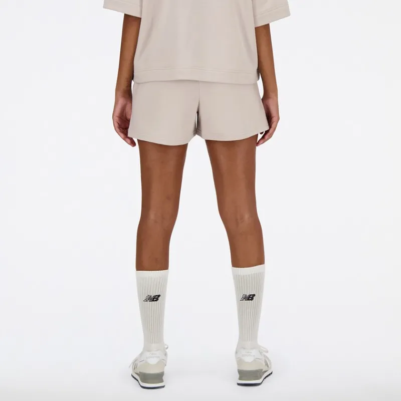 Clearance New Balance Dame Linear Heritage Fransk Terry Shorts Moonrock