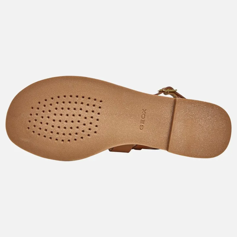 GEOX Dame Maddalusia Flade Sandaler Camel Kamel