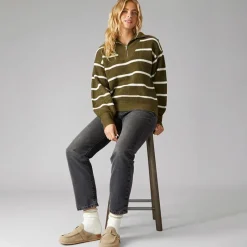 New Bench Dame Margita Jumper Mørk Oliven kakigrøn
