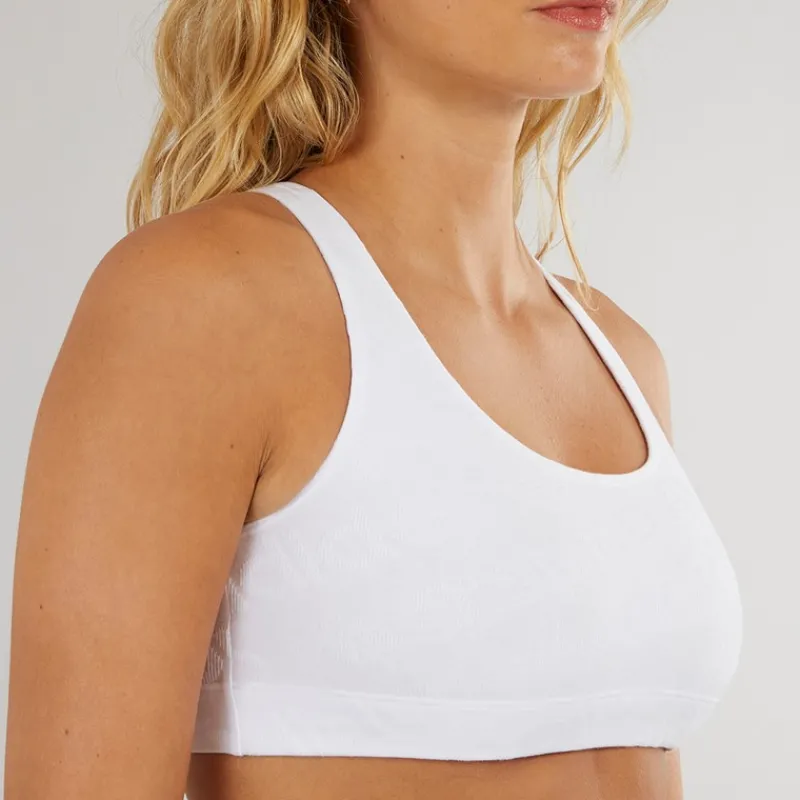 Outlet adidas Originals Dame Microterrot Monogram Racer Croptop Hvid