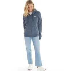 Sale Bench Dame Mintz Teddyforet Zip-gennem Trøje Marine Melange Marineblå Mergel