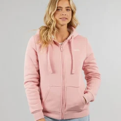 Bench Dame Mintz Teddyforet Zip-gennem Hoodie Blush Lyserød