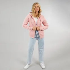 Bench Dame Mintz Teddyforet Zip-gennem Hoodie Blush Lyserød