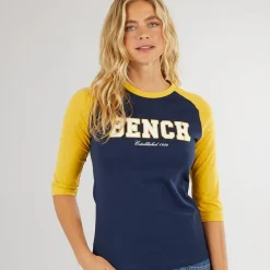 Online Bench Dame Morr 3/​4 Ærme T-shirt Navy /​ Sennep Marineblå