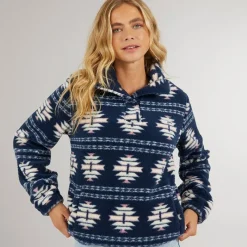 Online Bench Dame Navo Borg Fleece Navy Marineblå