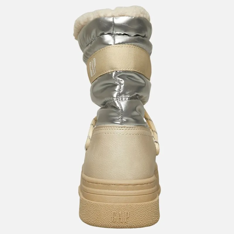 Sale GAP Dame Paradis Høj Nylon Sne støvler Off White Metallisk Sølvfarvet