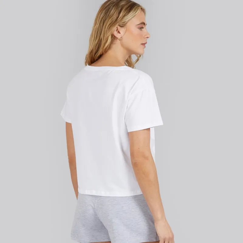Discount G-STAR Dame pyjamas sæt Bright White/Light Grey Marl Lysegrå Mergel