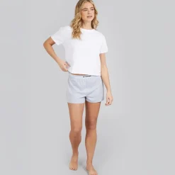 Discount G-STAR Dame pyjamas sæt Bright White/Light Grey Marl Lysegrå Mergel