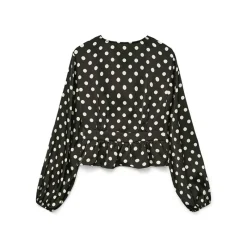 Best Vero Moda Dame Savana Lang Ærme V-Hals Top Sort