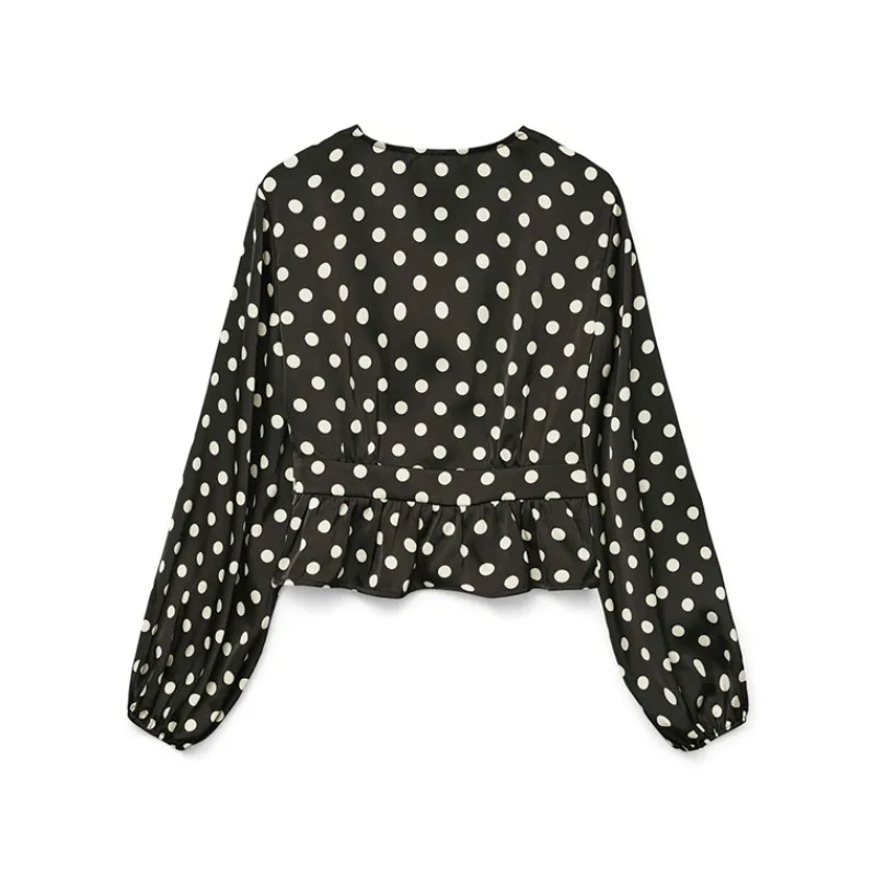 Best Vero Moda Dame Savana Lang Ærme V-Hals Top Sort