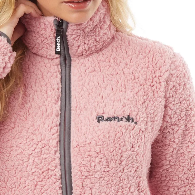 Discount Bench Dame Sherpa Fleece Jakke Pink Bleg Lyserød